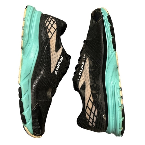 Brooks Launch 3 Womens Running Shoes Sneakers Black Green White Size 8.5 - Picture 4 of 11